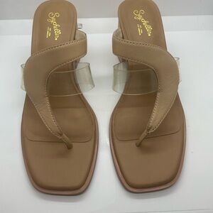 Seychelles Cream Square-Toed Sandals